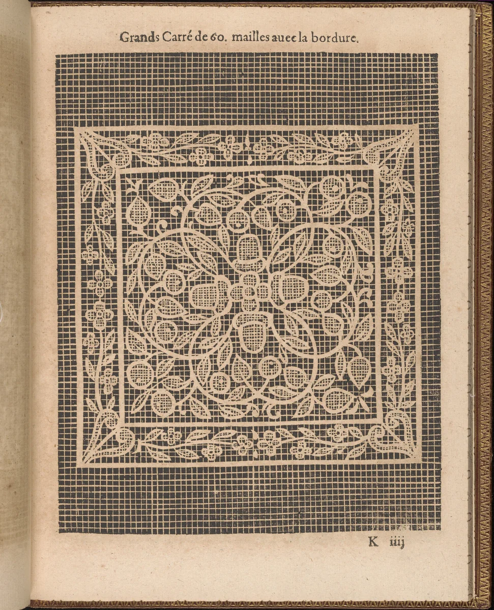 La Pratique de l'Aiguille, page 39 (recto) by Matthias Mignerak, book, 1605