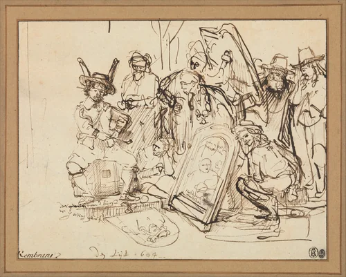 Satire on Art Criticism by Rembrandt van Rijn, drawing, 1644