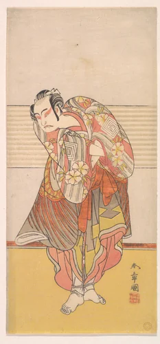 The Second Ichikawa Yaozo as a Man Standing with His Arms Crossed by Katsukawa Shunshô (勝川春章), print, 1773-1774