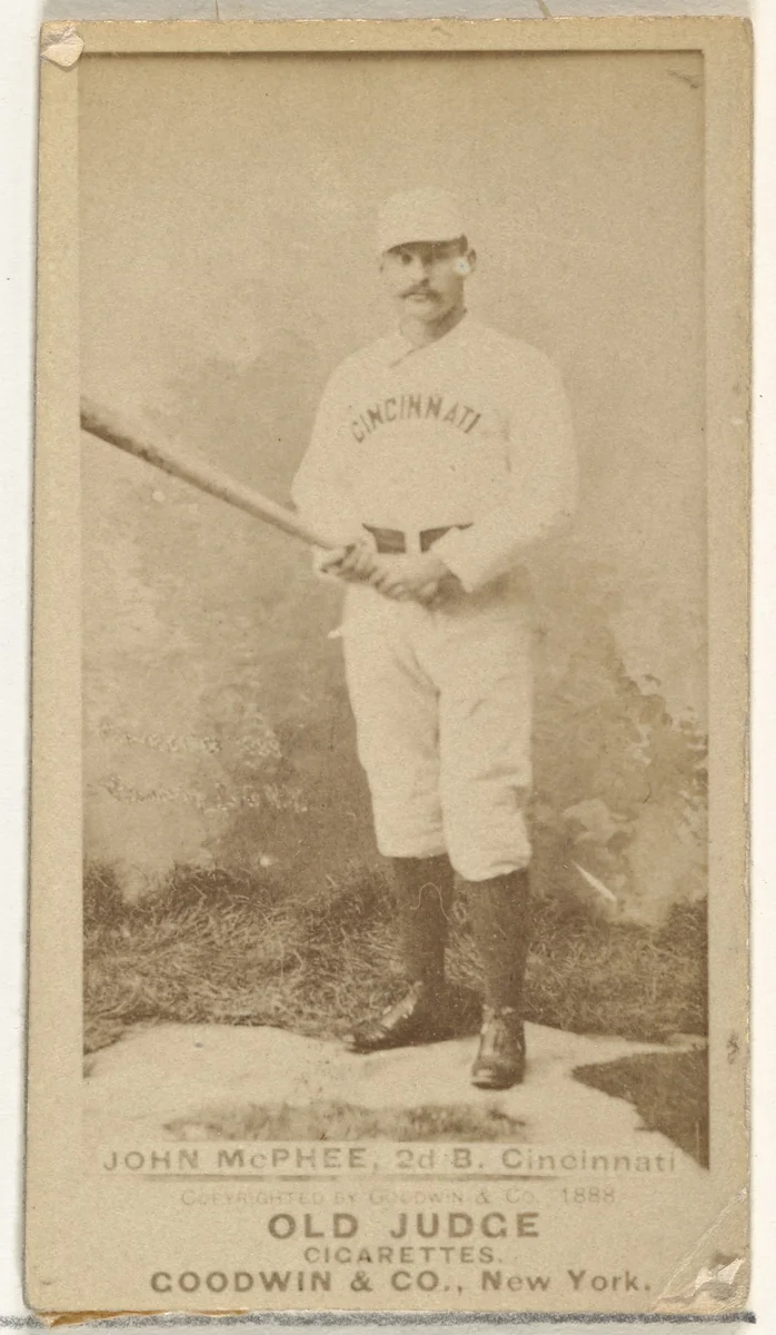 John Alexander "Bid" McPhee, 2nd Base, Cincinnati, from the Old Judge series (N172) for Old Judge Cigarettes by Goodwin & Company, photograph, 1888