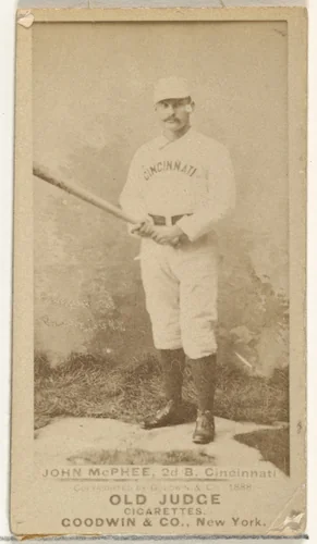 John Alexander "Bid" McPhee, 2nd Base, Cincinnati, from the Old Judge series (N172) for Old Judge Cigarettes by Goodwin & Company, photograph, 1888