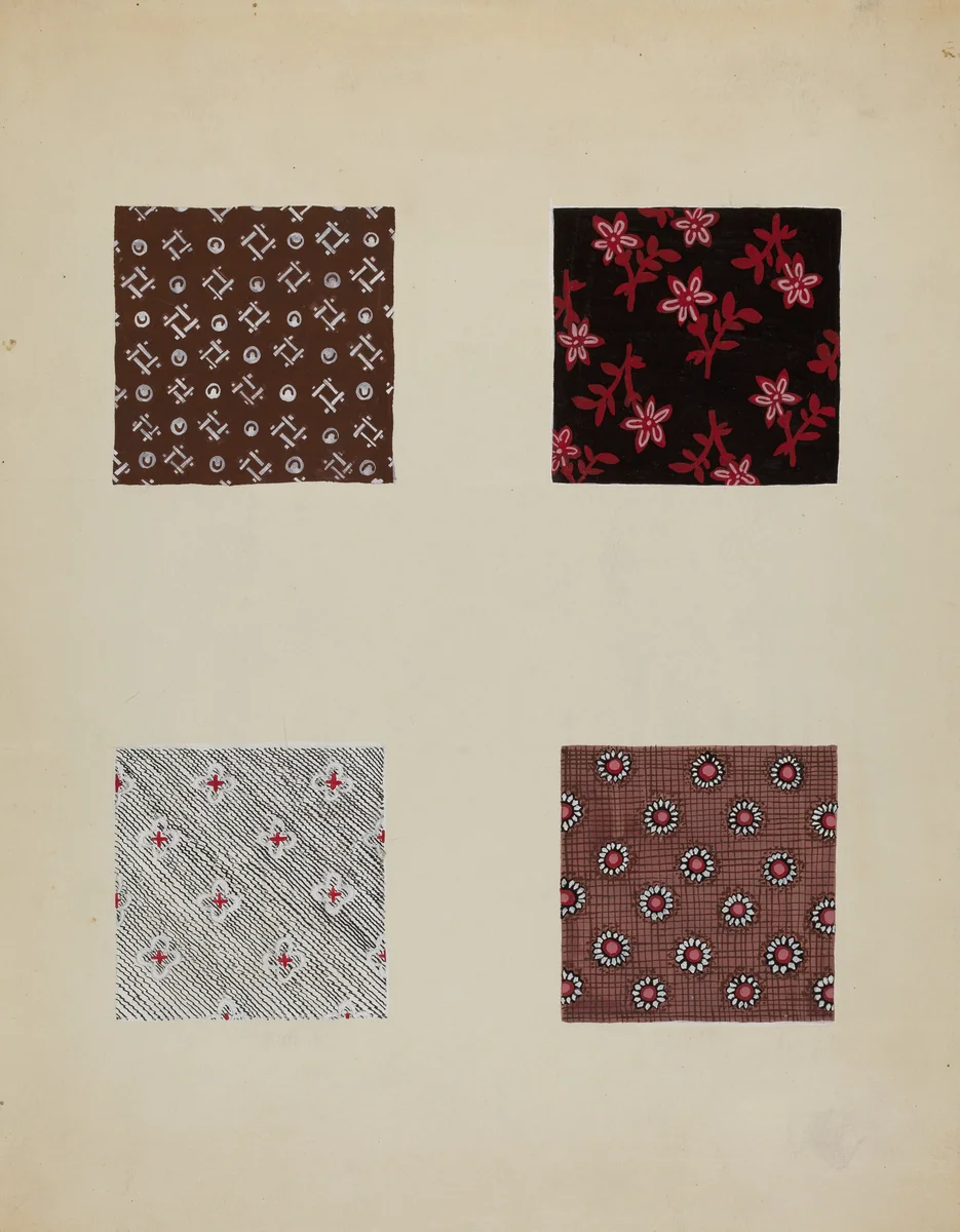 Materials from Quilt by Katherine Hastings, index of american design, 1936