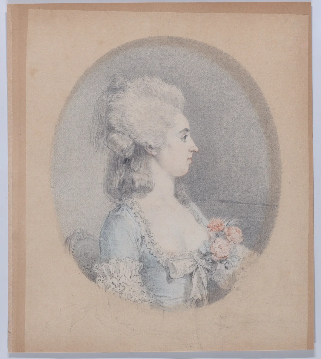 Profile Portrait of a Woman by Augustin de Saint-Aubin, drawing, 1775-1785