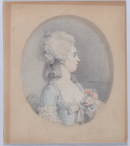 Profile Portrait of a Woman by Augustin de Saint-Aubin, drawing, 1775-1785