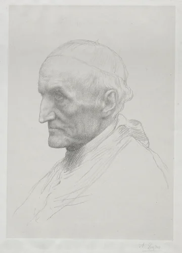 Portrait of Cardinal Manning (2nd Plate) by Alphonse Legros, print, 1857-1911