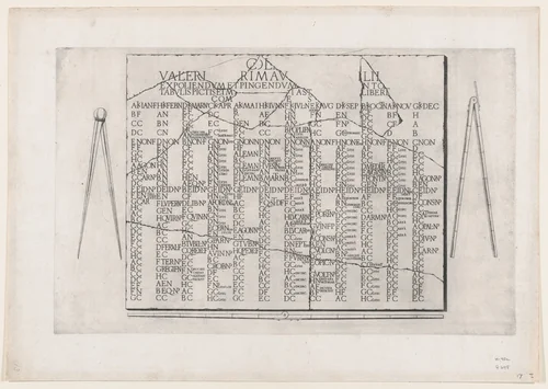 Tablet with Calendar from the Farnese Palace, from "Speculum Romanae Magnificentiae" by anonymous, print, 1530-1580
