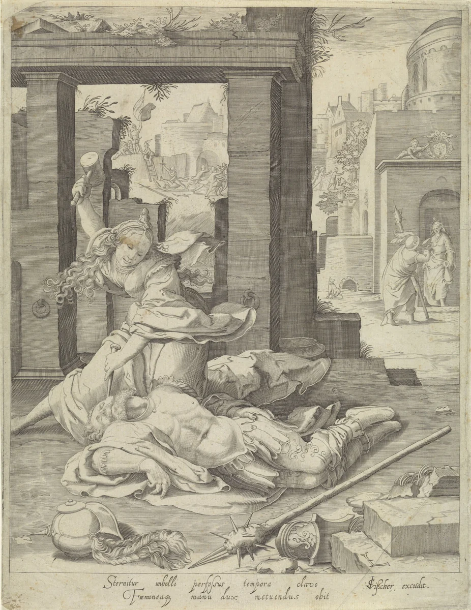 Jaël en Sisera by anonymous, print, 1606-1652