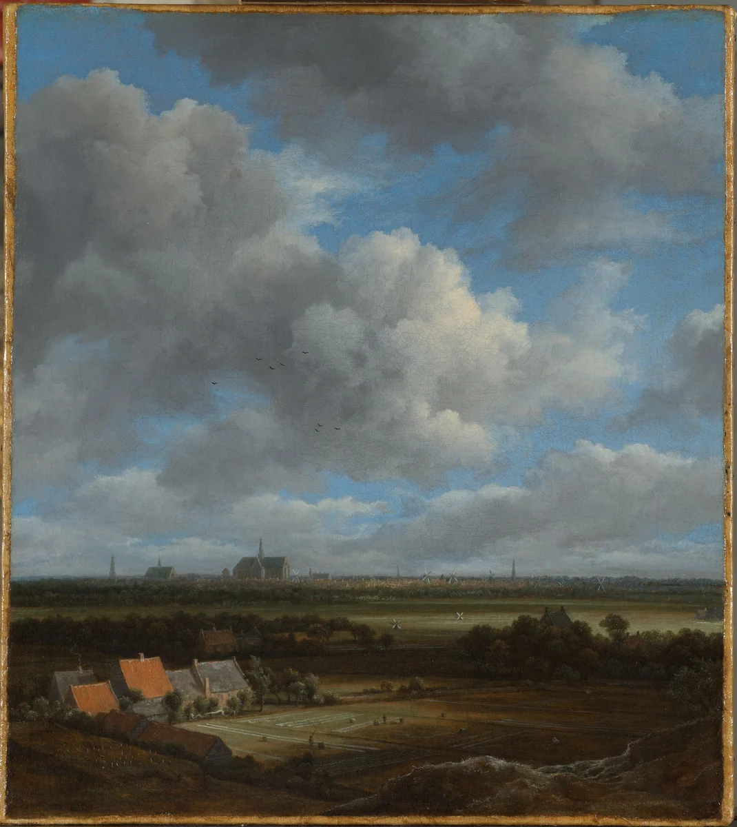 Gezicht op Haarlem uit het noordwesten, met de blekerijen op de voorgrond by Jacob Isaacksz van Ruisdael, painting, 1650-1682