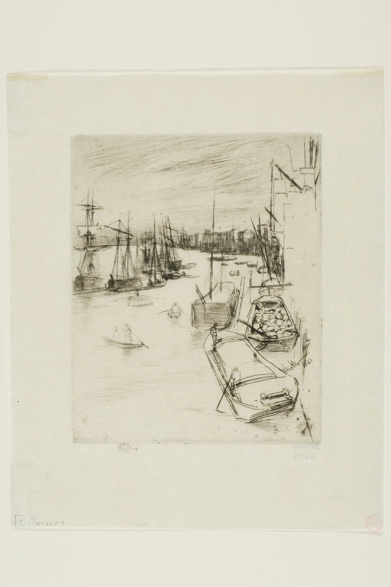 The Little Rotherhithe by James McNeill Whistler, print, 1861