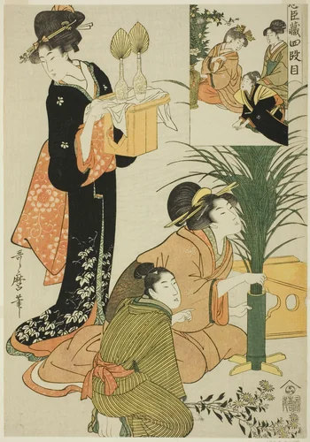 Act IV, from Treasury of the Loyal Retainers by Kitagawa Utamaro (喜多川歌麿), print, 1796-1807