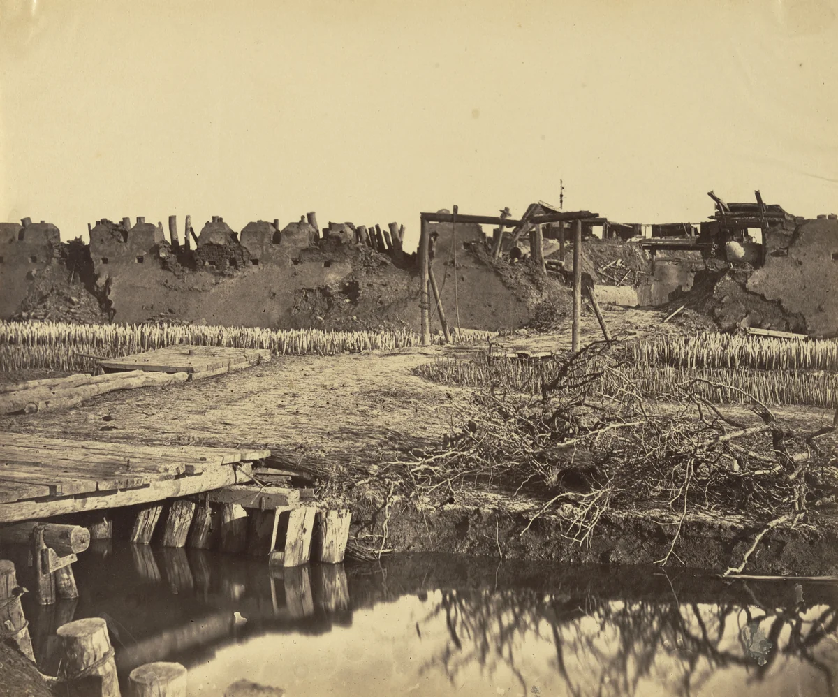 Exterior of North Fort Showing English Entrance by Felice Beato, photograph, 1860