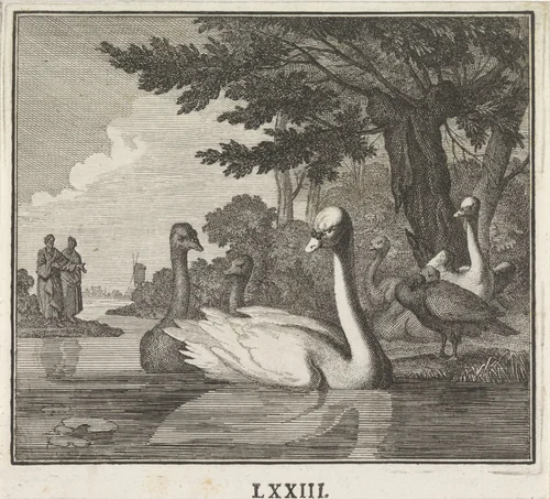 Embleem: zwaan by Caspar Luyken, print, 1700