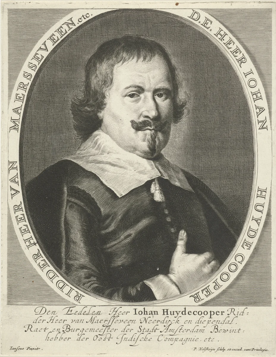 Portret van Joan Huydecoper by Pieter Holsteyn, print, 1651