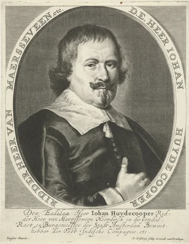 Portret van Joan Huydecoper by Pieter Holsteyn, print, 1651