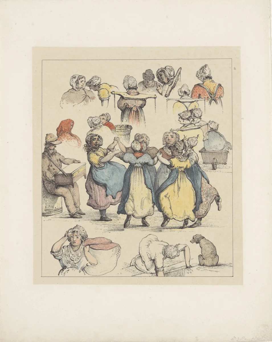 Figuurstudies (vijfde blad), 1833 by Christiaan Andriessen, print, 1833