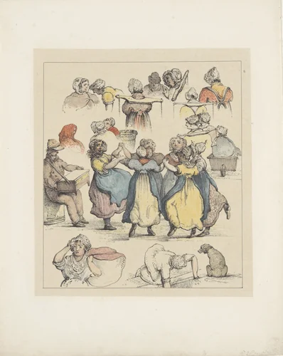 Figuurstudies (vijfde blad), 1833 by Christiaan Andriessen, print, 1833