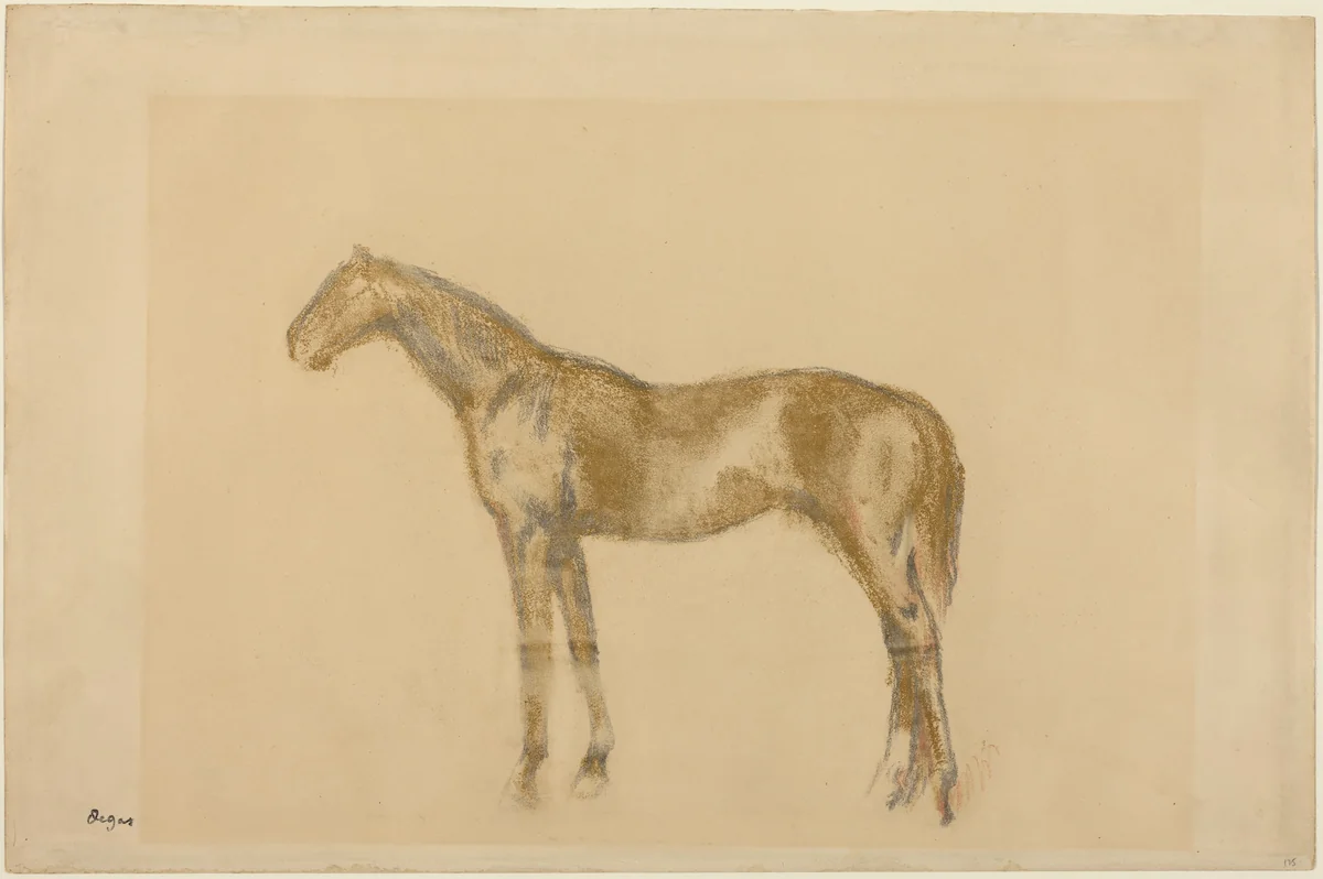 Horse by Edgar Degas, drawing, 1890