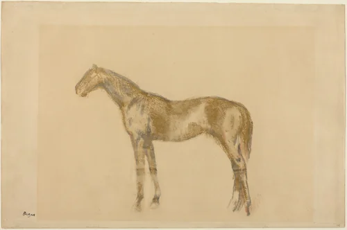 Horse by Edgar Degas, drawing, 1890