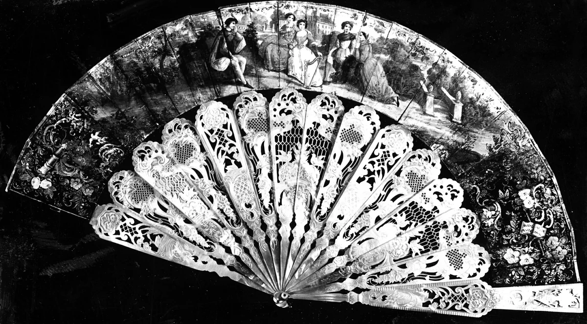 Fan by Italy, textile, 1825-1875