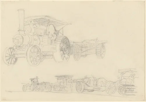 Gun Carriages, France by John Singer Sargent, drawing, 1918