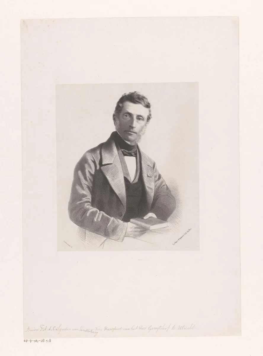Portret van Frederik August Alexander Carel van Lijnden van Sandenburg by Johan Hendrik Hoffmeister, print, 1851-1883