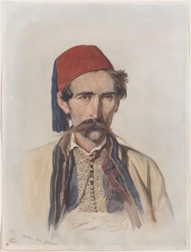 Moustachioed Slav in Belgrade by Théodore Valerio, drawing, 1854