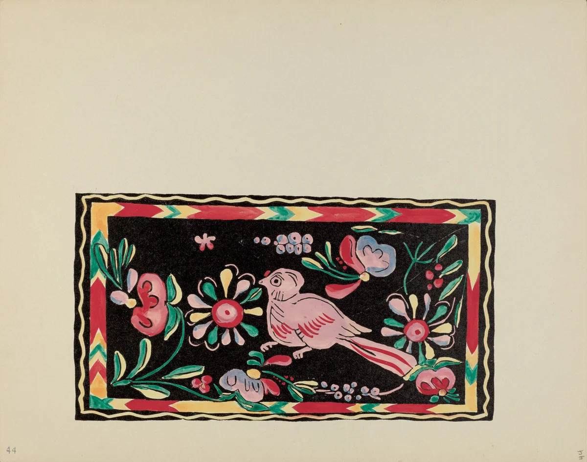 Plate 44: Painted Chest Designs: From Portfolio "Spanish Colonial Designs of New Mexico" by American 20th Century, index of american design, 1935-1942