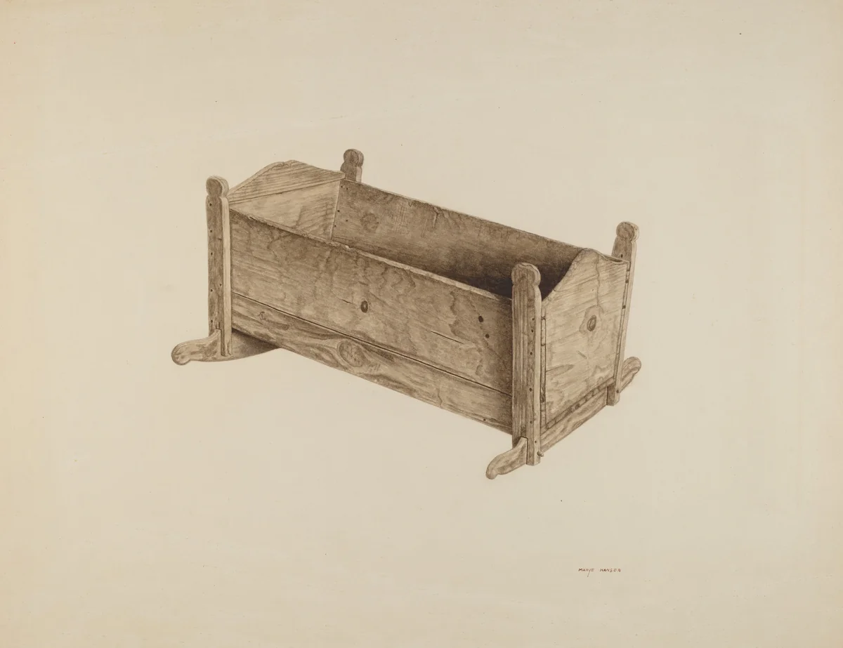 Box Cradle by Mary Hansen, index of american design, 1939