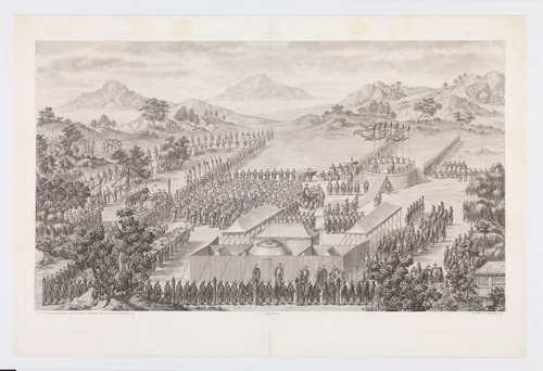 The Emperor Greeting The Triumphant Troops Outside of the Capital by François Denis, print, 1772
