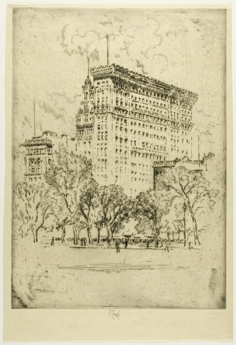 Union Square and Bank of Metropolis by Joseph Pennell, print, 1904