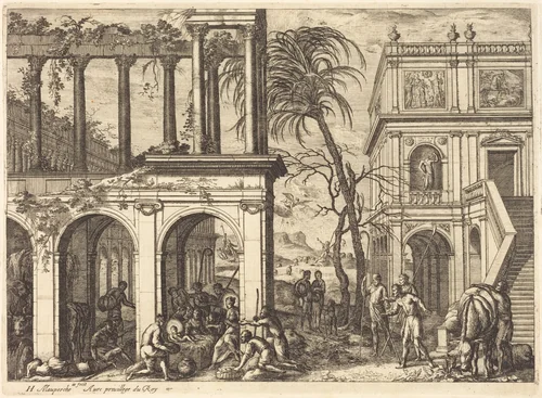The Adoration of the Shepherds by Henri Mauperché, print, 1602-1686