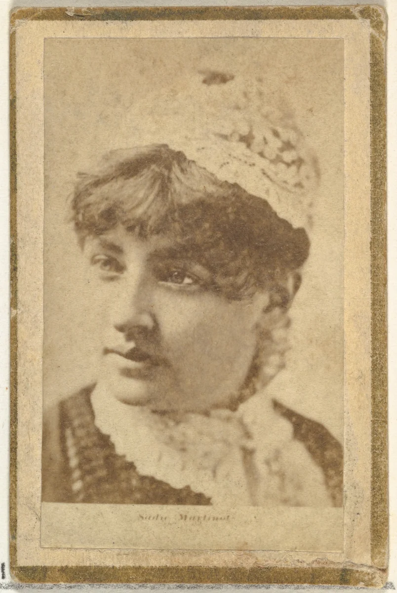 Sadie Martinot, from the Actresses and Celebrities series (N60, Type 2) promoting Little Beauties Cigarettes for Allen & Ginter brand tobacco products by Allen & Ginter, photograph, 1887