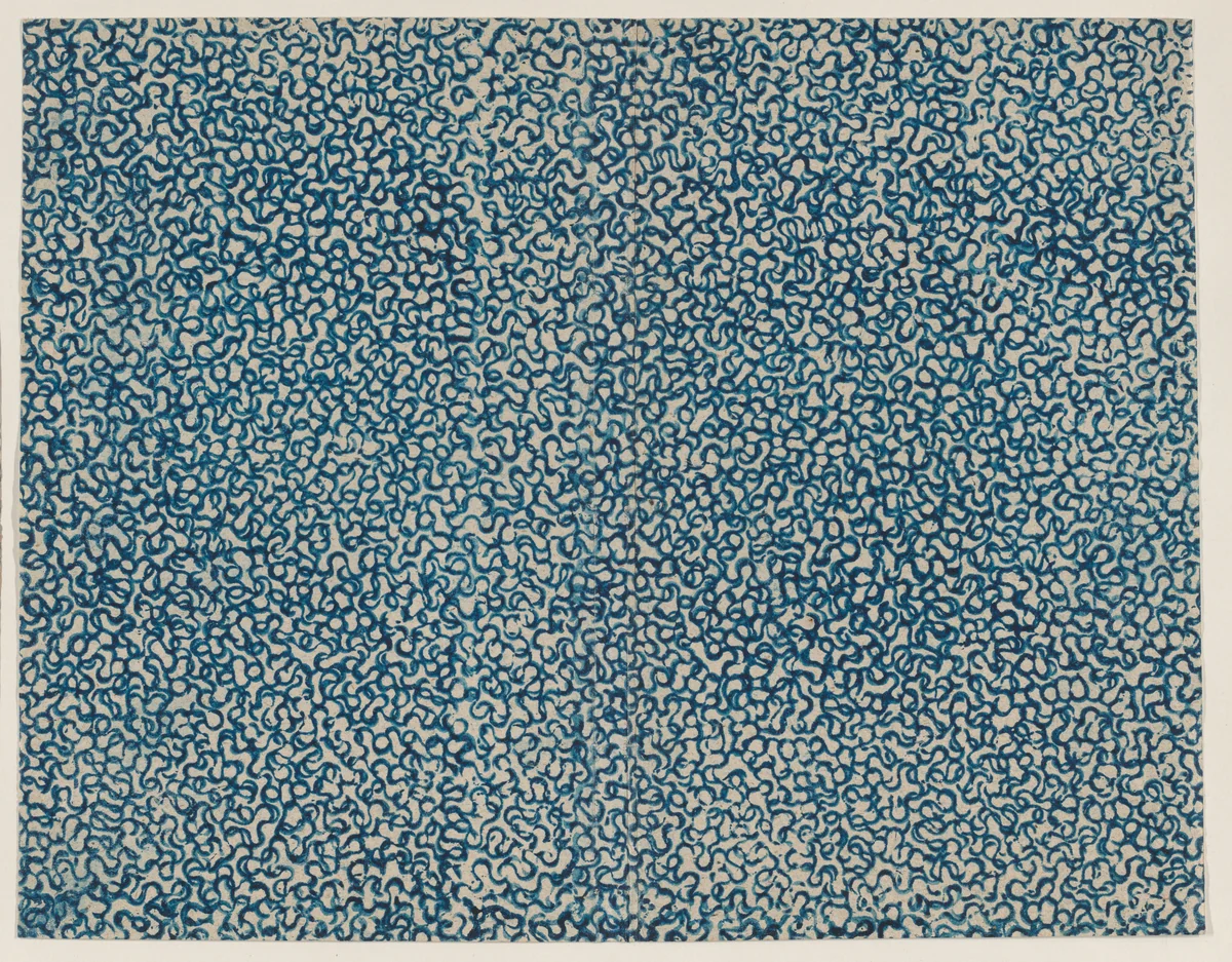 Sheet with overall squiggly line pattern by anonymous, print, 1800-1900