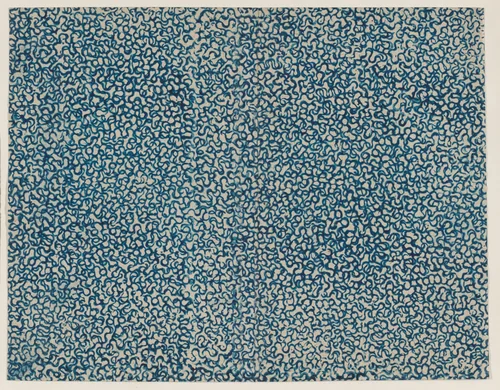 Sheet with overall squiggly line pattern by anonymous, print, 1800-1900