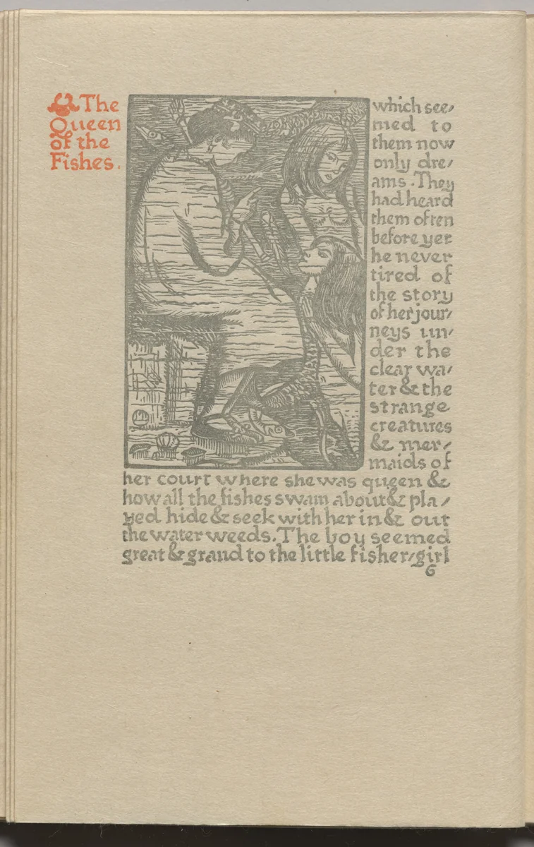 The Queen of the Fishes: Plate 6 by Lucien Pissarro, book, 1894