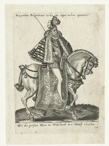 Nederlandse heer te paard by Unknown, print, 1577