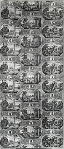 Les Monuments de Grèce (Furnishing Fabric) by Christophe Philippe Oberkampf, textile, 1800-1820