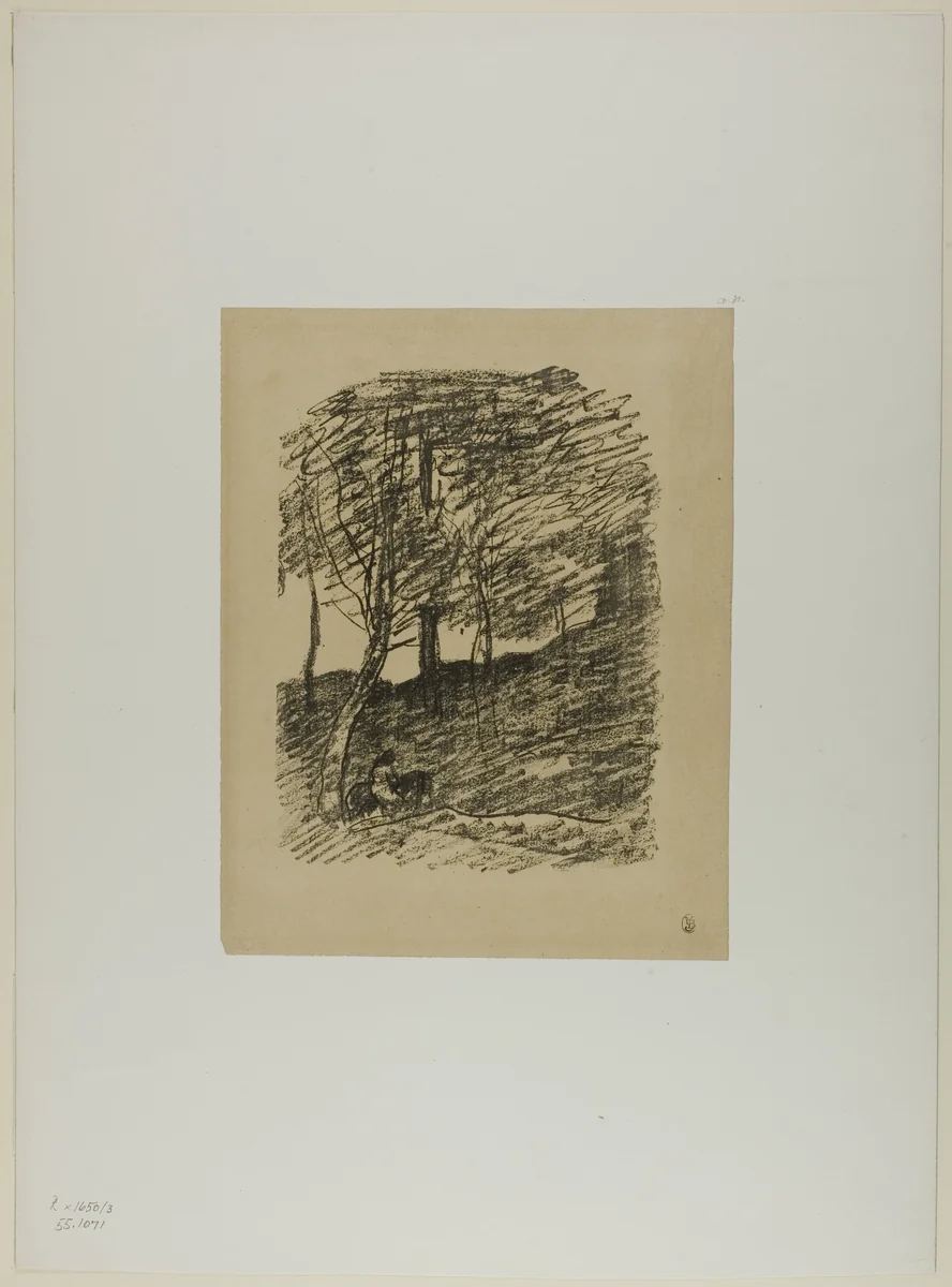 Beneath the Trees by Jean-Baptiste-Camille Corot, print, 1871