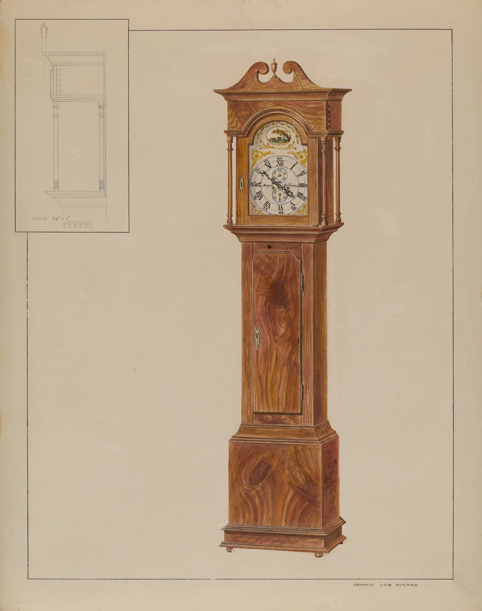 Grandfather's Clock (Timepiece) by Francis Law Durand, index of american design, 1937