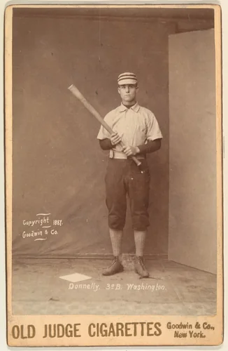 Donnelly, 3rd Base, Washington, from the series Old Judge Cigarettes by Goodwin & Company, photograph, 1887