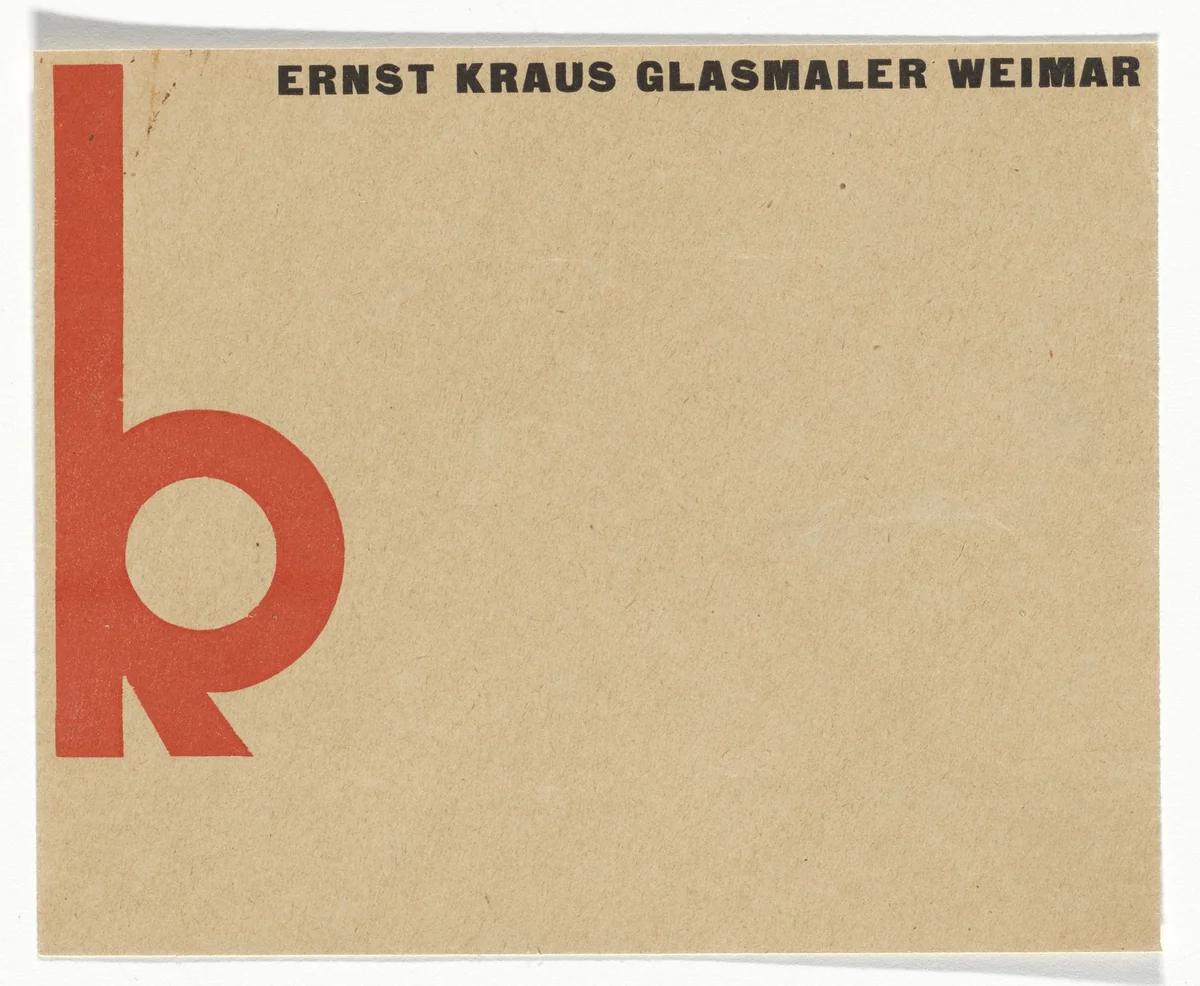 Ernst Kraus stationery envelope by Herbert Bayer, design, 1922