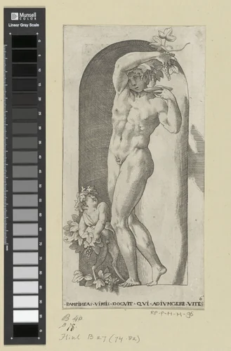 Bacchus by Jacob Binck, print, 1515-1565