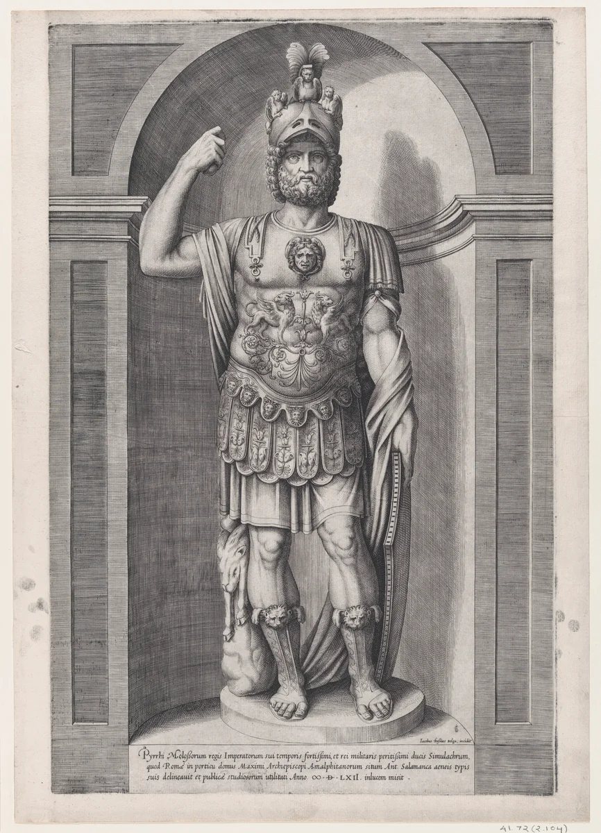 King Pyrrhus, from "Speculum Romanae Magnificentiae" by Jacob Bos, print, 1562