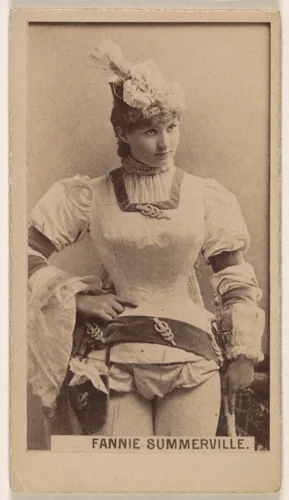Miss Fannie Summerville, from the Actresses series (N245) issued by Kinney Brothers to promote Sweet Caporal Cigarettes by Kinney Brothers Tobacco Company, photograph, 1890
