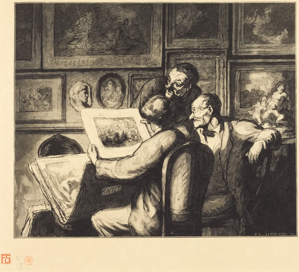 Les Amateurs d'estampes by Francois Louis Schmied; Honoré Daumier, portfolio, 1920