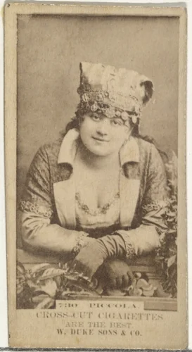 Card Number 730, Piccola, from the Actors and Actresses series (N145-3) issued by Duke Sons & Co. to promote Cross Cut Cigarettes by W. Duke, Sons & Co., photograph, 1880-1889