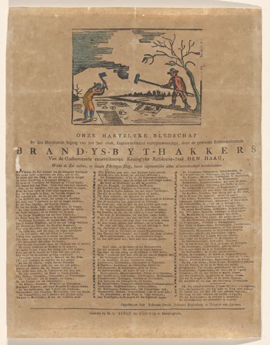 Nieuwjaarswens van de Haagse bijthakkers voor het jaar 1808 by anonymous, print, 1808