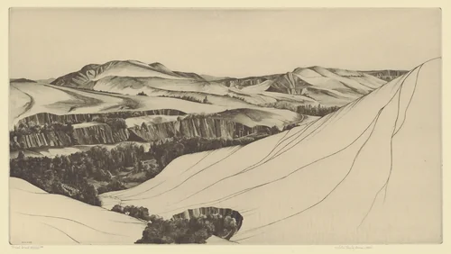 Valley of the Savery, Wyoming by John Taylor Arms, print, 1934
