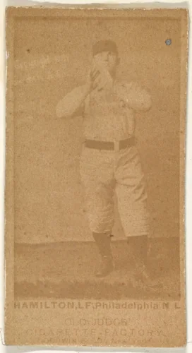 Hamilton, Left Field, Philadelphia, from the Old Judge series (N172) for Old Judge Cigarettes by Goodwin & Company, photograph, 1887-1890