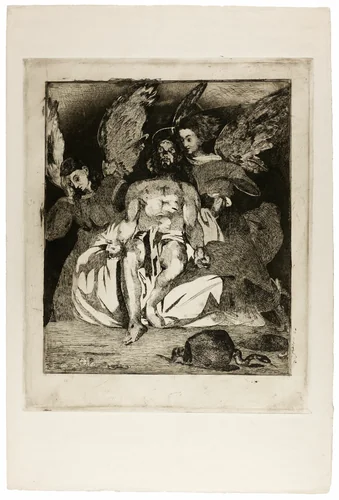 Dead Christ with Angels by Édouard Manet, print, 1866-1867